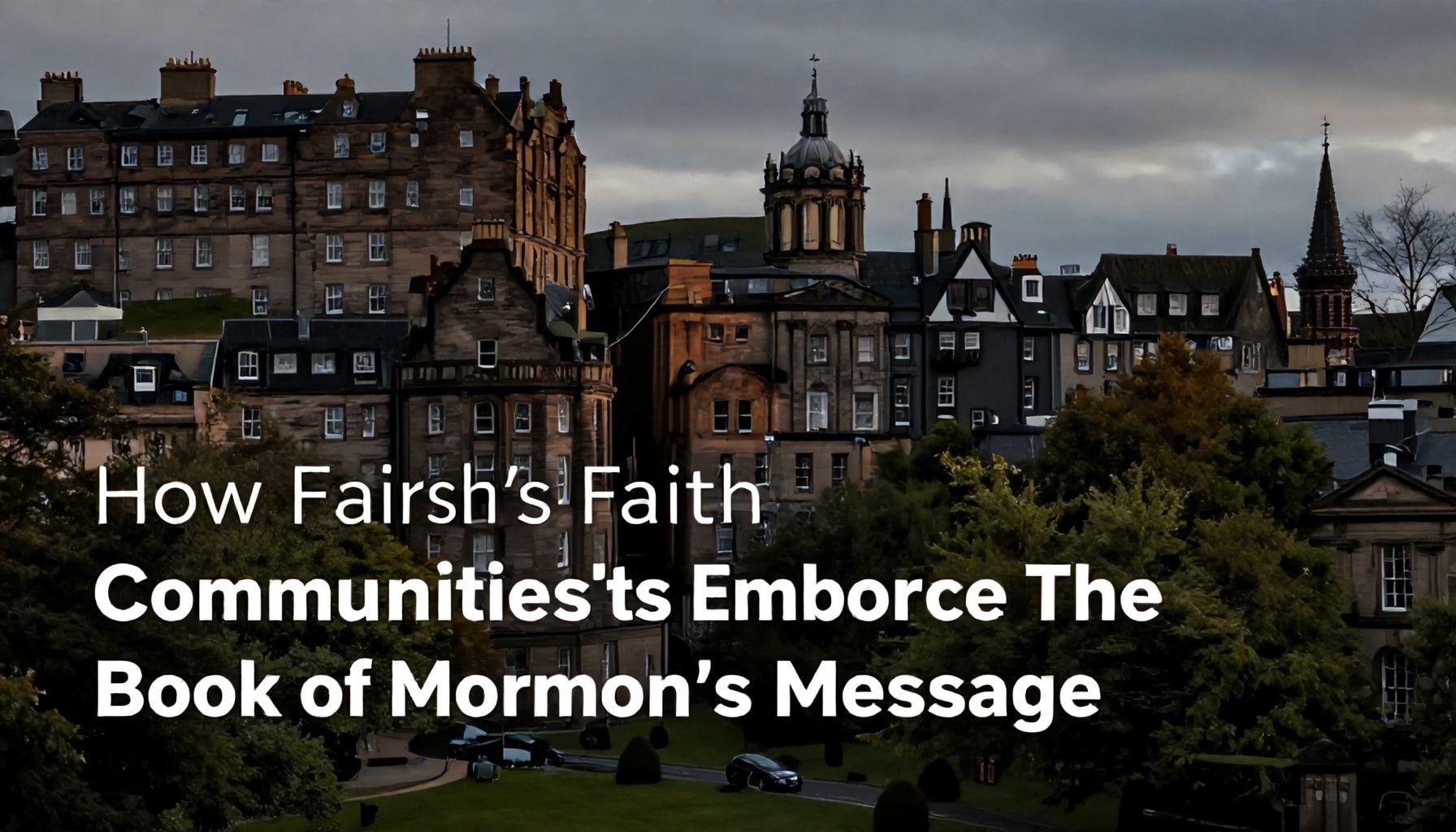 How Edinburgh’s Faith Communities Embrace The Book of Mormon’s Message*
